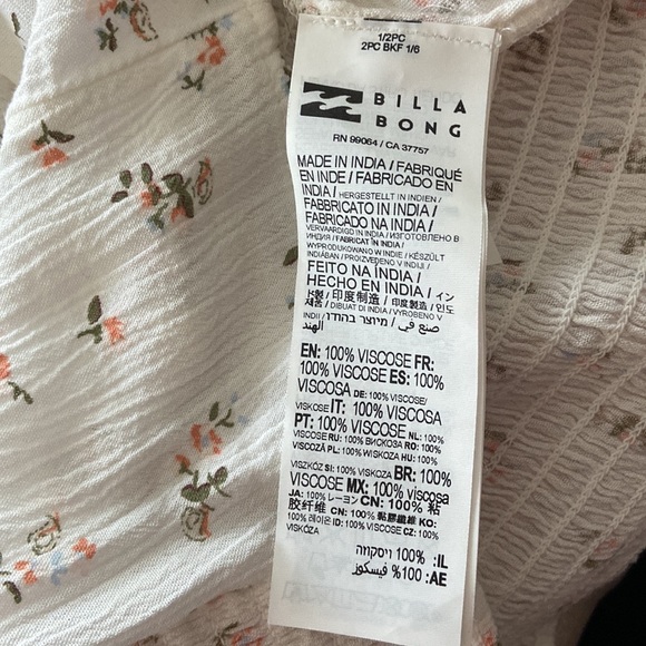 Billabong white floral long sleeve - Picture 4 of 5